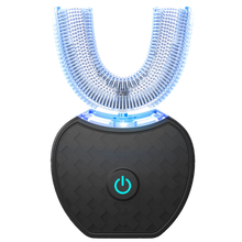 Ultrasonic U-Shaped Toothbrush for Teeth Whitening, Electric Toothbrush For Adults - 360° Mouth Cleansing, Hands Free Gums Protection - Wireless Charging & LED Light -Waterproof IPX7 Certified