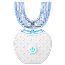 Ultrasonic U-Shaped Toothbrush for Teeth Whitening, Electric Toothbrush For Adults - 360° Mouth Cleansing, Hands Free Gums Protection - Wireless Charging & LED Light -Waterproof IPX7 Certified