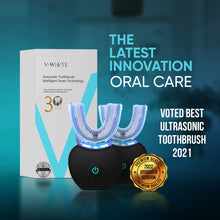 Ultrasonic U-Shaped Toothbrush for Teeth Whitening, Electric Toothbrush For Adults - 360° Mouth Cleansing, Hands Free Gums Protection - Wireless Charging & LED Light -Waterproof IPX7 Certified