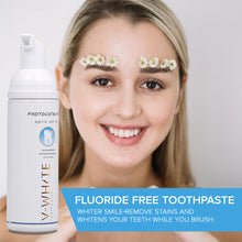 V-White Foam Teeth Whitening Toothpaste 60 ml - Organic Toothpaste Fluoride Free, Alcohol Free, pH Balanced - Deep Cleansing, Stain Removal, Travel Friendly, for Adults & Kids (1 Pack)
