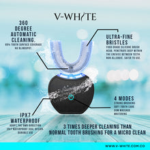 Ultrasonic U-Shaped Toothbrush for Teeth Whitening, Electric Toothbrush For Adults - 360° Mouth Cleansing, Hands Free Gums Protection - Wireless Charging & LED Light -Waterproof IPX7 Certified