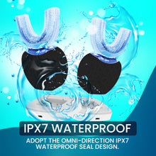 Ultrasonic U-Shaped Toothbrush for Teeth Whitening, Electric Toothbrush For Adults - 360° Mouth Cleansing, Hands Free Gums Protection - Wireless Charging & LED Light -Waterproof IPX7 Certified