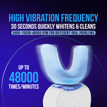 Ultrasonic U-Shaped Toothbrush for Teeth Whitening, Electric Toothbrush For Adults - 360° Mouth Cleansing, Hands Free Gums Protection - Wireless Charging & LED Light -Waterproof IPX7 Certified