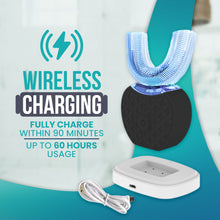Ultrasonic U-Shaped Toothbrush for Teeth Whitening, Electric Toothbrush For Adults - 360° Mouth Cleansing, Hands Free Gums Protection - Wireless Charging & LED Light -Waterproof IPX7 Certified